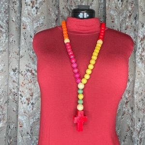 Pre-Treasured: Beaded Unisex Cross Necklace